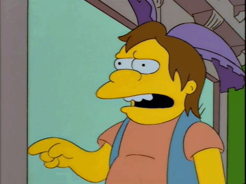 A very large man gets out of a small car and teaches Nelson Muntz a lesson