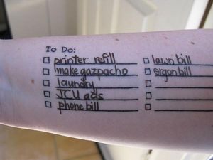 A text-based tattoo of a to-do list