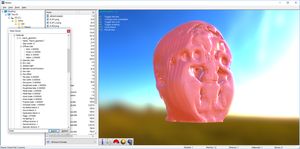 Noesis User Interface rendering a Dicom model of a human head
